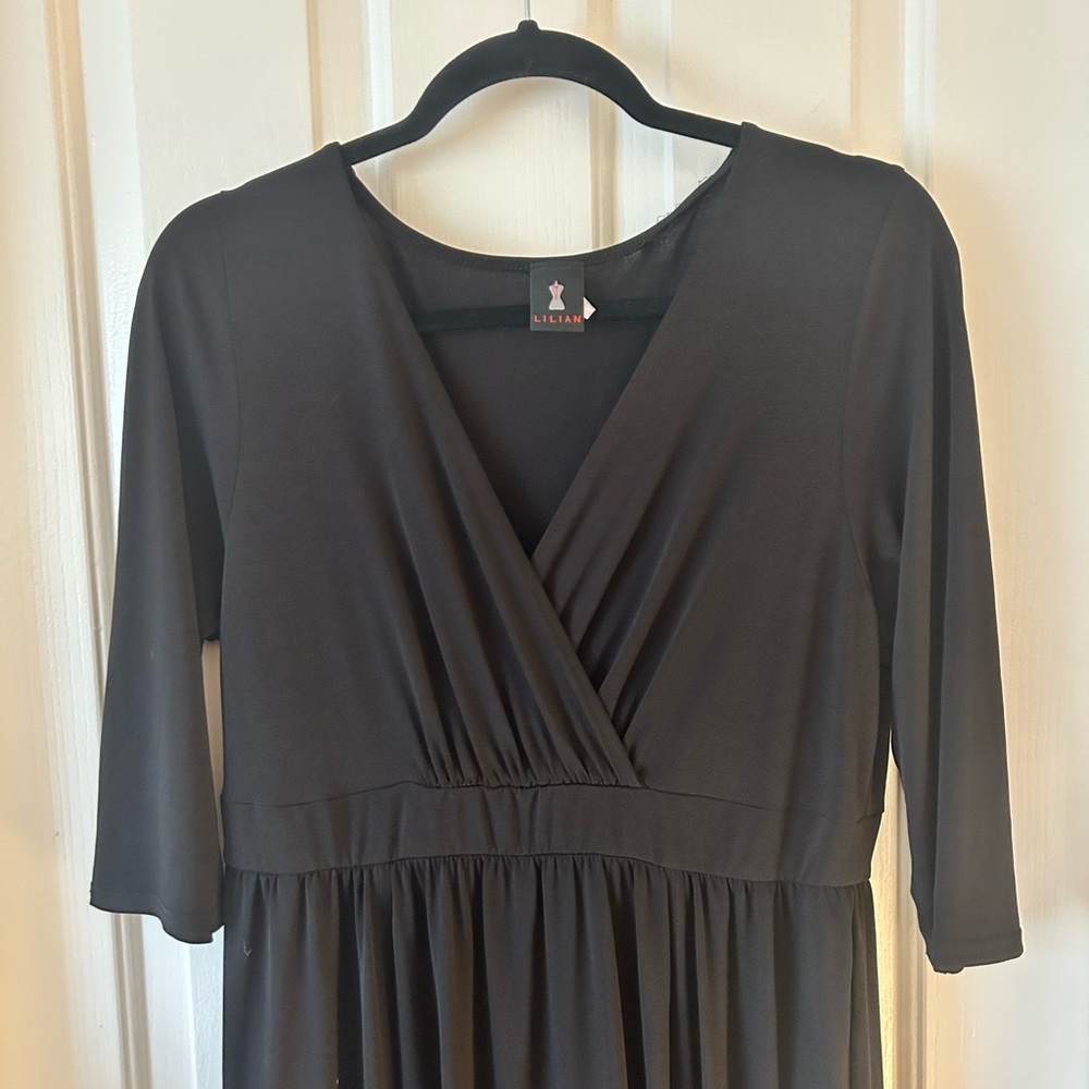 Black Double Split Maxi Dress - image 2